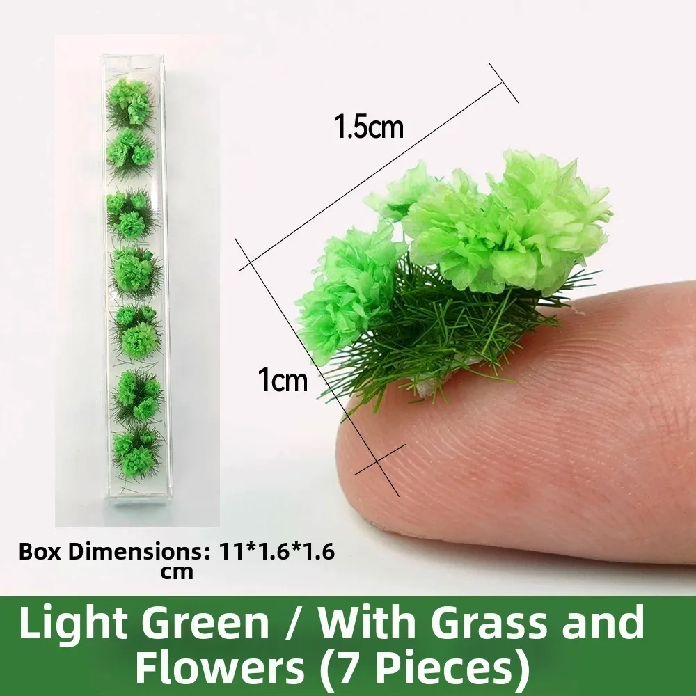 6pcs High Quality Durable Artificial Model Flower 15*10mm 10 Colors Static Scenery Model Building Layout