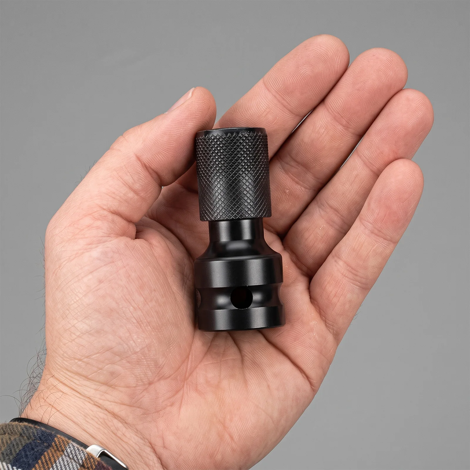 Steel Quick Release Bit Holder Adapter, 1/2 Inch Female Square Drive to 1/4 Inch Hex Socket for Ratchet and Impact Tools