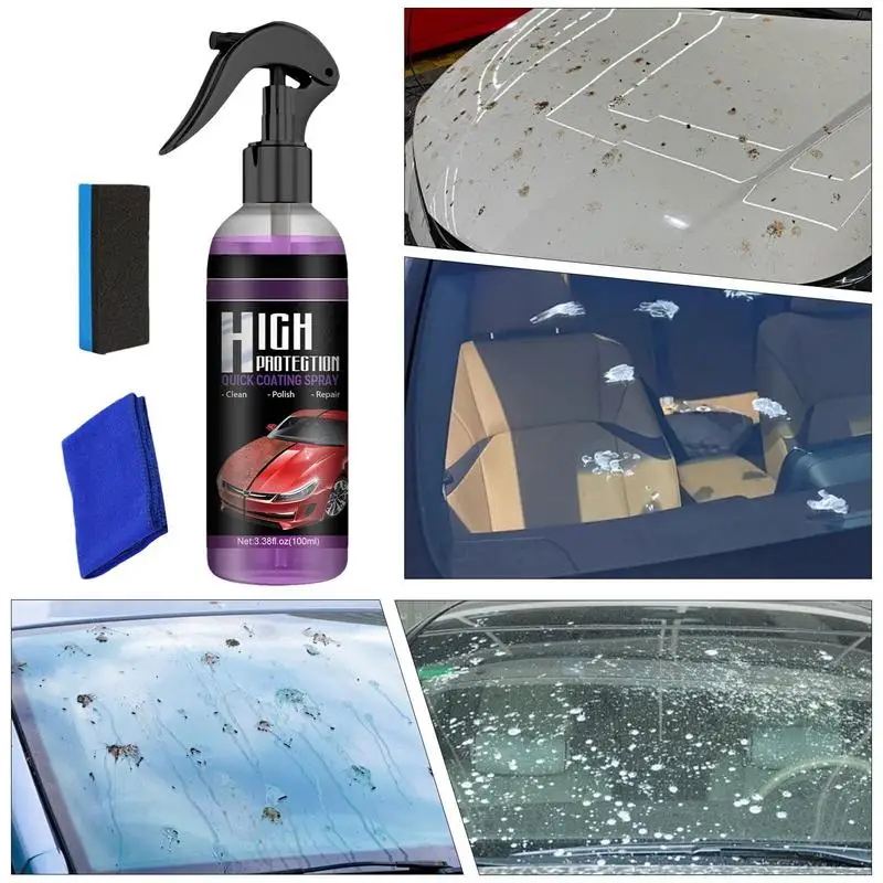 Car Wax Ceramic Coating Multifunctional 100ml Cars Ceramic Spray Coating Car Coating Agent Spray Wax For Dirt Bird Droppings