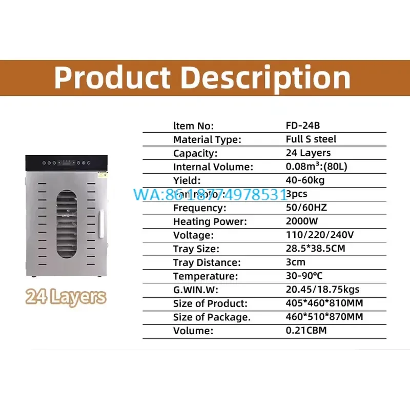 Wmwmnu Pet Snack Dehydrator Vegetable and Meat Drying for Chicken Breast Meat Mango Dried Fruit Dehydrator