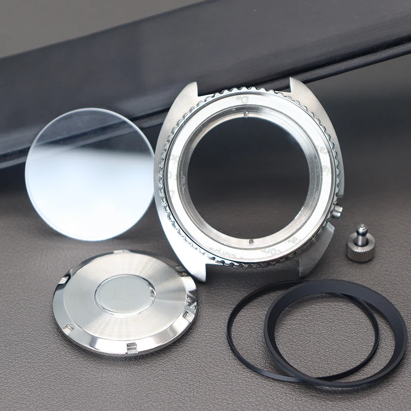 45 مللي متر الغوص SKX ساعة حافظة الياقوت والكريستال والزجاج ل السلاحف أذن البحر سايكو NH34 NH35 NH36 NH38 4R36 حركة مع حلقة الفصل
