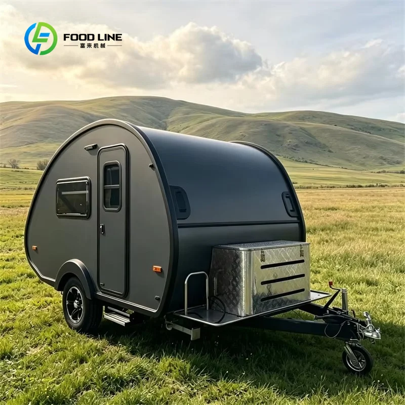 Customized Caravane Teardrop-shaped Mini Caravane Teardrop Camper Small Trailer for Outdoor Camping