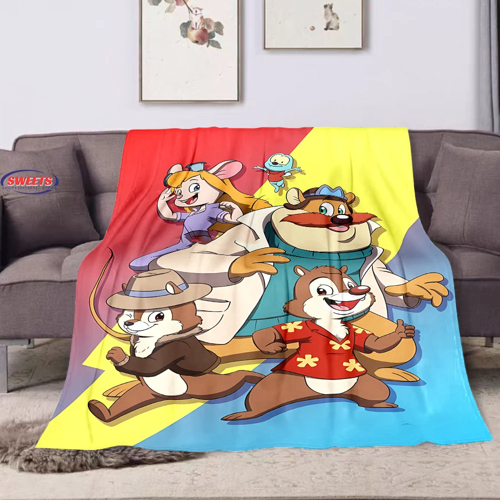 Chip 'n' Dale Rescue Rangers Blanket Sofa Bed Cover Four Season Soft Fluffy Quilt Blanket Flannel Throw Outdoor Leisure Nap Gift