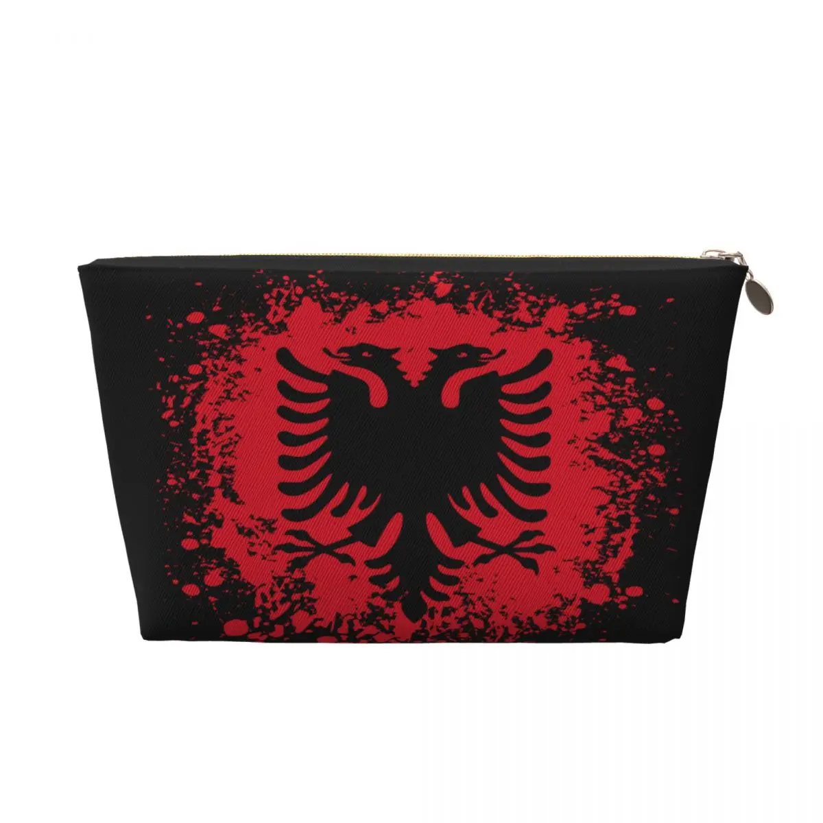 Custom Retro Albania Flag Travel Cosmetic Bag for Women Albanian Eagle Toiletry Makeup Organizer Ladies Beauty Storage Dopp Kit