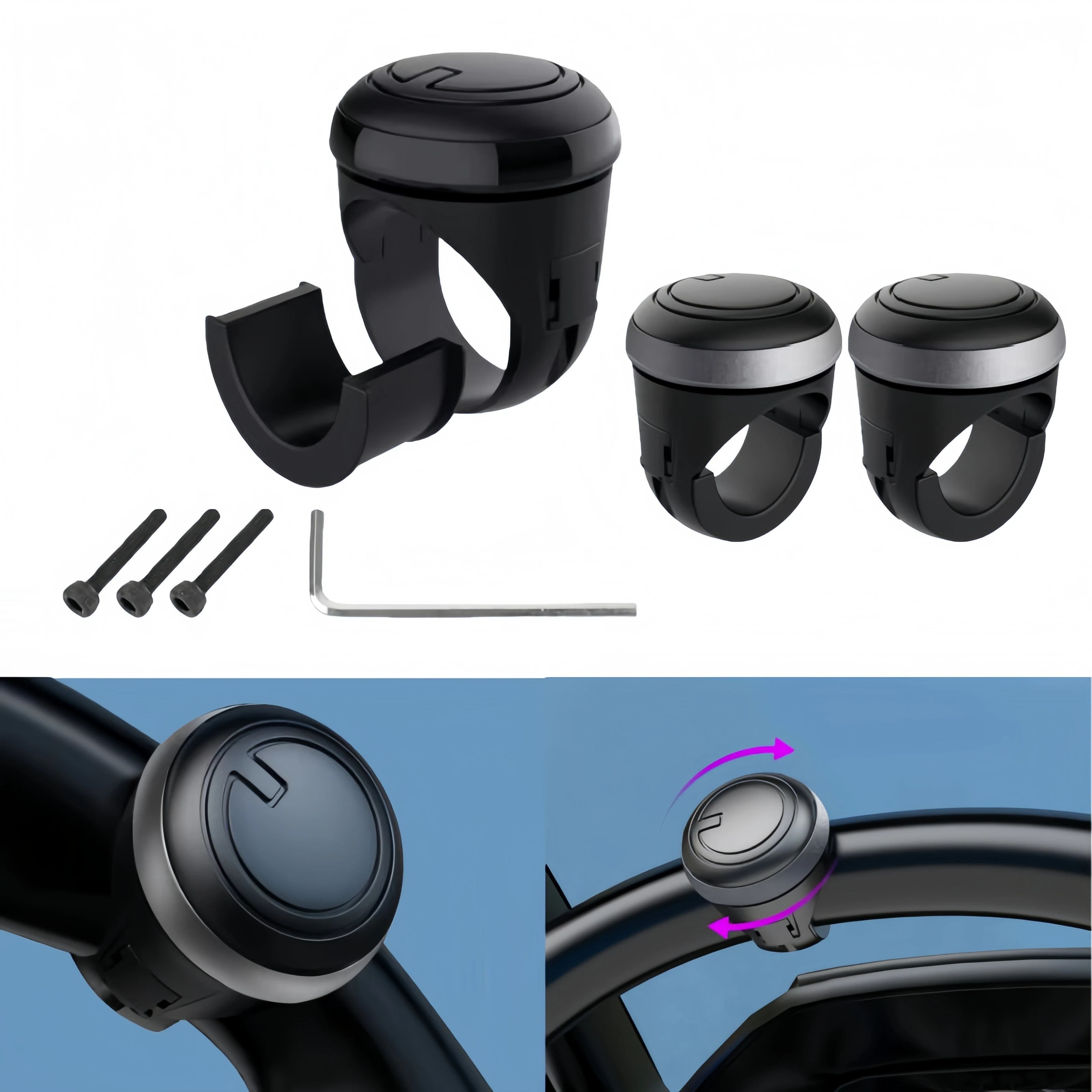 

Universal Car Steering Wheel Booster Ball Saving Turning Spinner Knob Bearing Handle Holder 360 Rotation Automotive Accessory