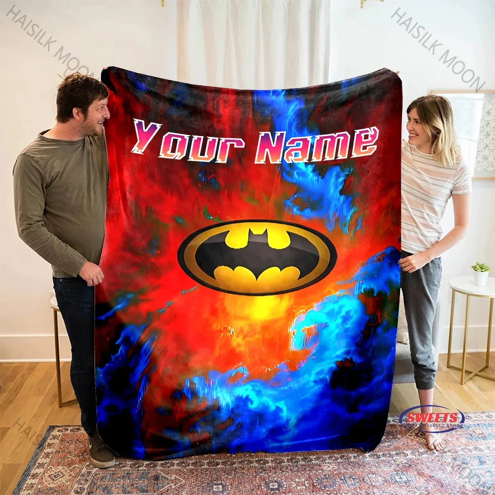 تخصيص شعار باتمان الخاص بك بطانية اسم شخصي بطانية مخصصة متعددة الحجم اختيارية رحلة التخييم RV متعددة المشهد المتاحة