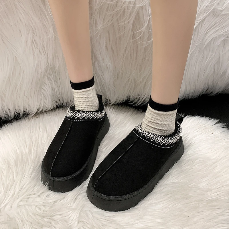 Winter runde Zehen dicke Sohlen warm bequem/Samt Damenschuhe neue lässige rutsch feste verschleiß feste modische kurze Stiefel – Detail 5