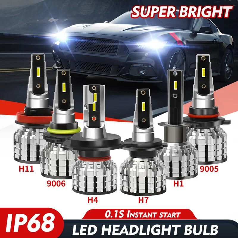 

HAOLIDE 20000LM H7 H4 LED Headlights Canbus H1 H11 9005 HB3 9006 HB4 Car Led Lights 6500K 12V Led Auto Headlamp Fog Light Bulbs