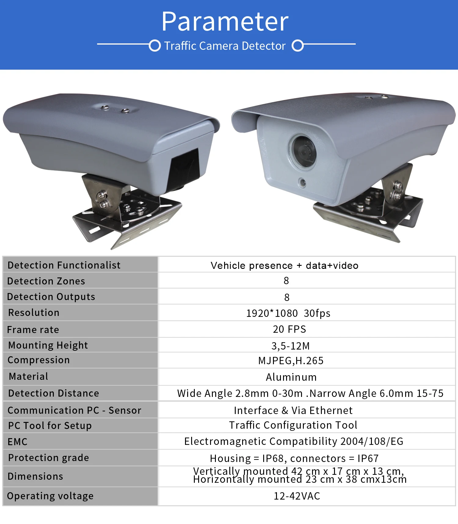 كاميرا كشف حركة المرور بمنفذ المصنع، كشف سرعة رادار LPR