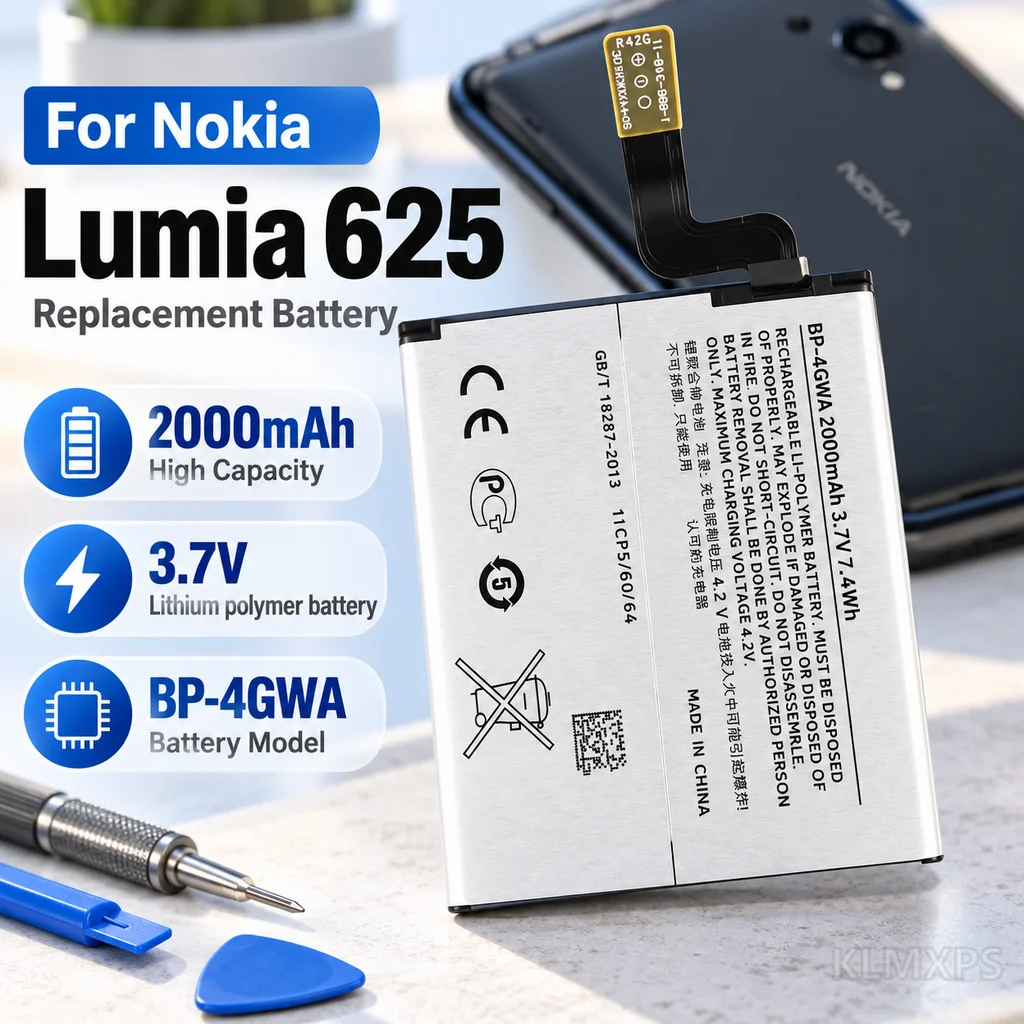 BP-4GWA 2000mAh Replacement Battery For Nokia Lumia 625 Mobile Phone Repair Battery High Capacity Compatible Spare Power Cell
