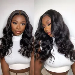 ISEE Hair Wear And Go Body Wave Lace Front Wig Pre Bleached Knots 6x9 M cap Lace Glueless Wig Human Hair Pre Cut PrePlucked