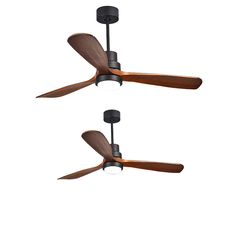 

Потолочный вентилятор-светильник LED 42/52 дюйма с простым деревянным дизайном лопастей для дома и коммерческого использования, с пультом ДУ, для гостиной