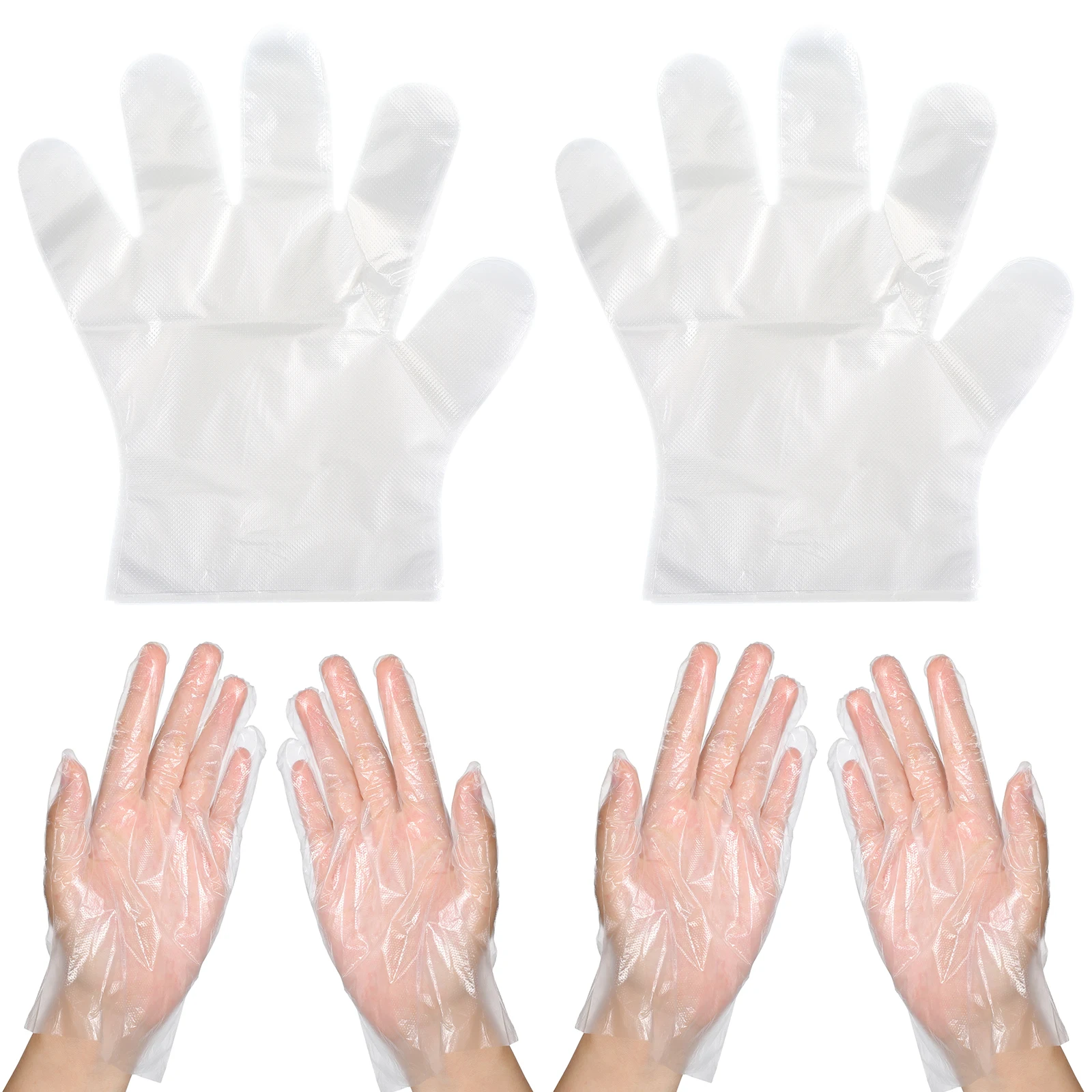 

100pcs Disposable Plastic Large Size Hand Hand Protective Cover Protective Cover Kitchen Cleaning Film Gloves Food PE Handling