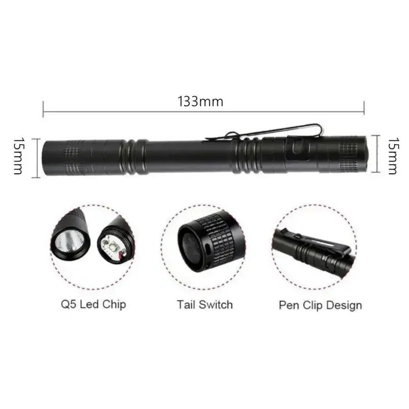 Mini LED Flashlight Ultra Bright Lamp 50000LM Handy Penlight Torch Pocket Portable Flashlight Lantern Camping Work AAA Battery