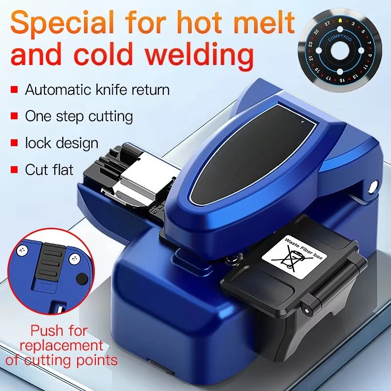 One-Click Fiber Optic Cleaver, One Step Optical Fiber Cutting Knife for FTTH, Fiber Fusion Splicing & Telecom Installation