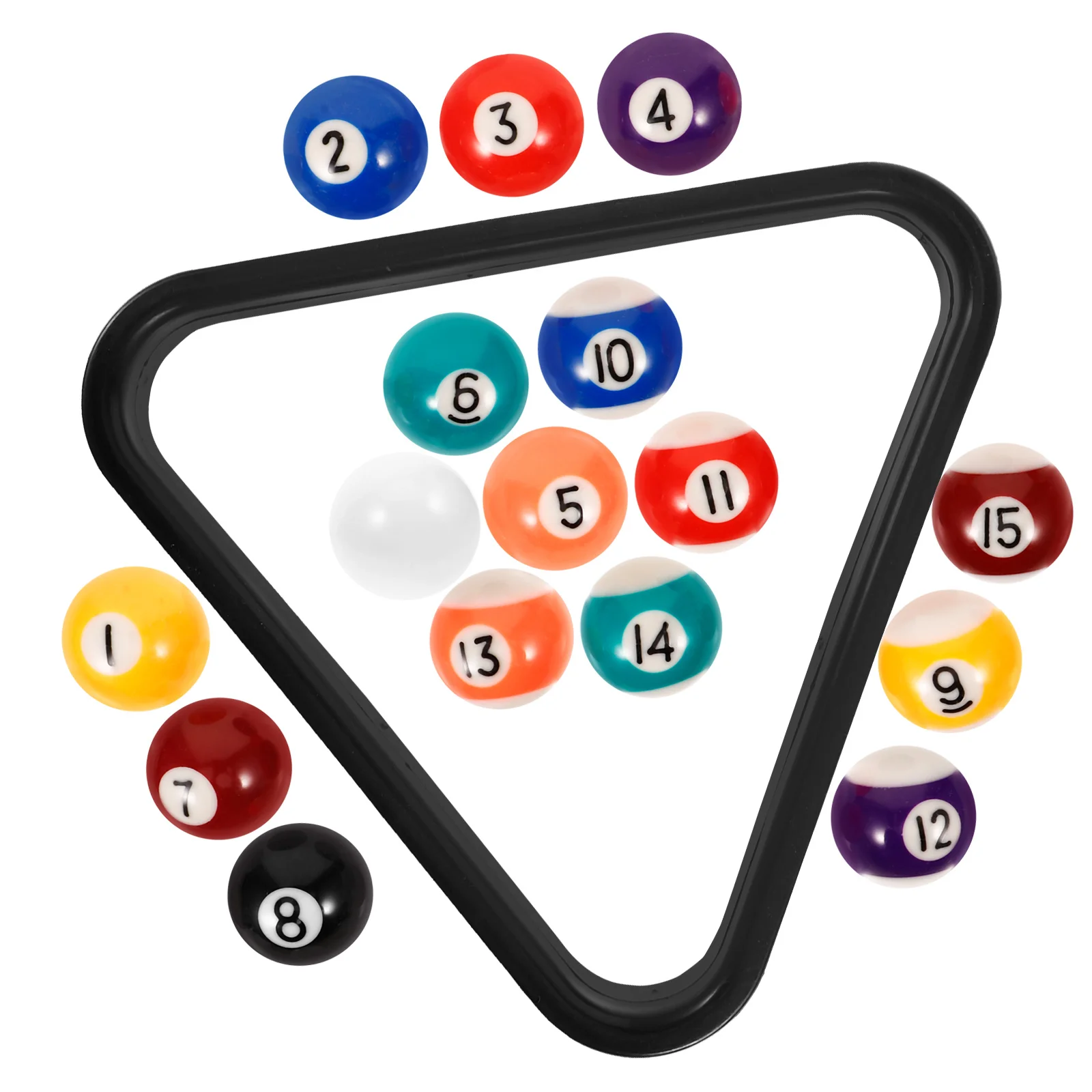 1 conjunto de mini bolas de bilhar de resina conjunto de bolas de bilhar resistente ao desgaste fino acabamento rack de bilhar ferramenta de treinamento doméstico