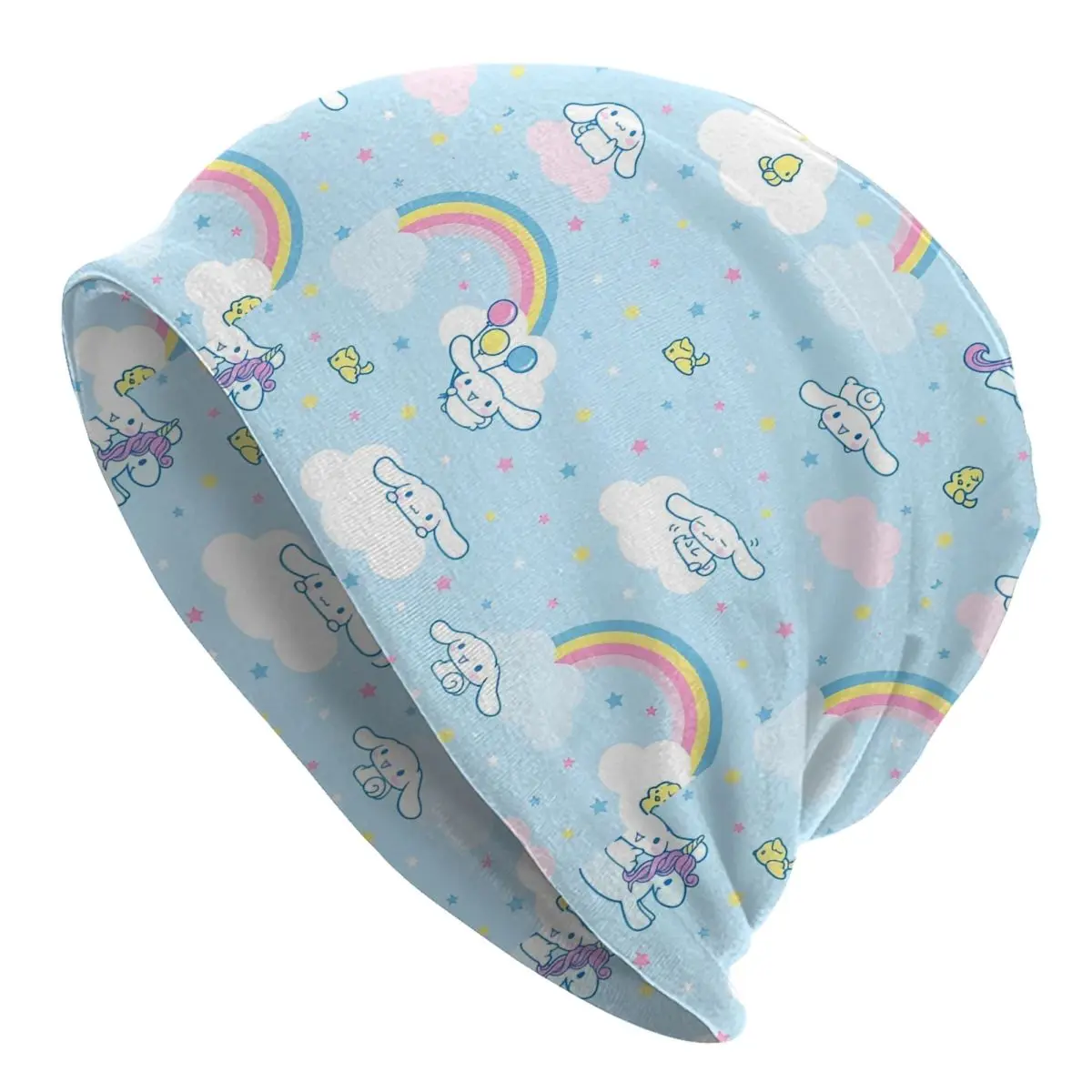 

Kawaii Cinnamoroll Кепка Sanrio с героями мультфильмов, крутая осенне-зимняя уличная шапка Skullies, весенняя теплая термоэластичная шапка с капюшоном