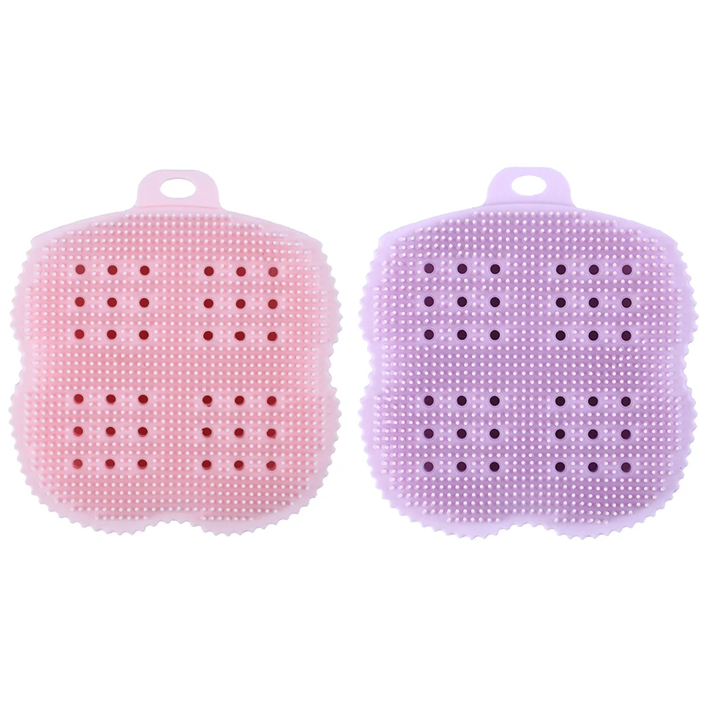 

2pcs Shower Brush Practical Massage Brush Creative Bathing Scrubber Body Exfoliator Back Massage Tool for Women Men (Pink,