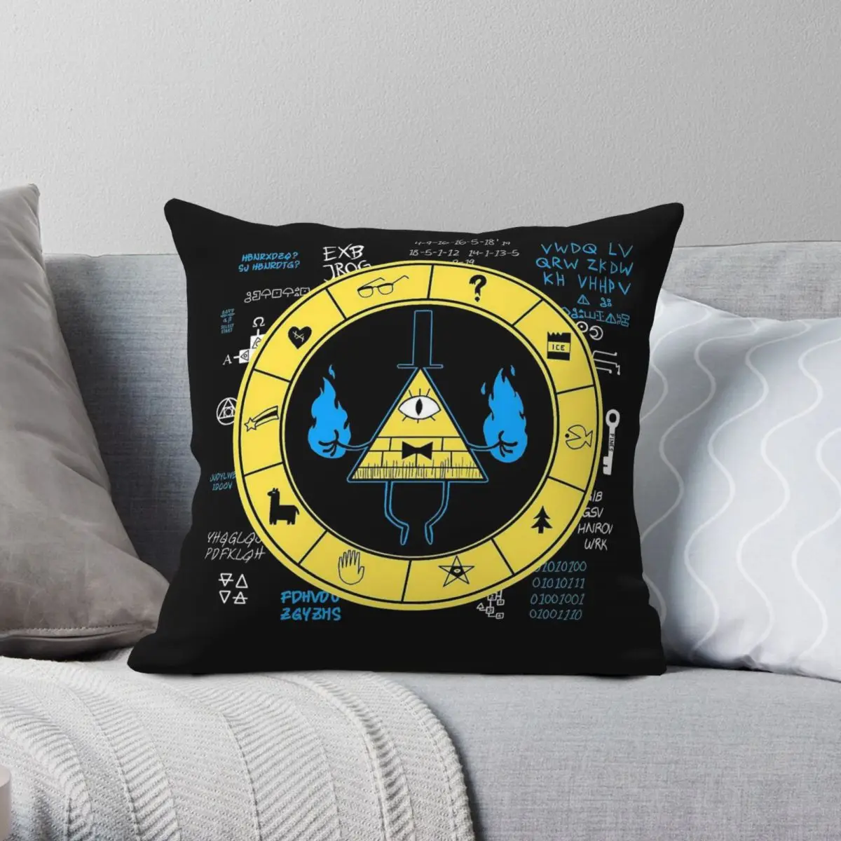 Bill Cipher Zodiac Pillowcase Polyester Linen Velvet Creative Zip Decorative Throw Pillow Case Sofa Cushion Cover