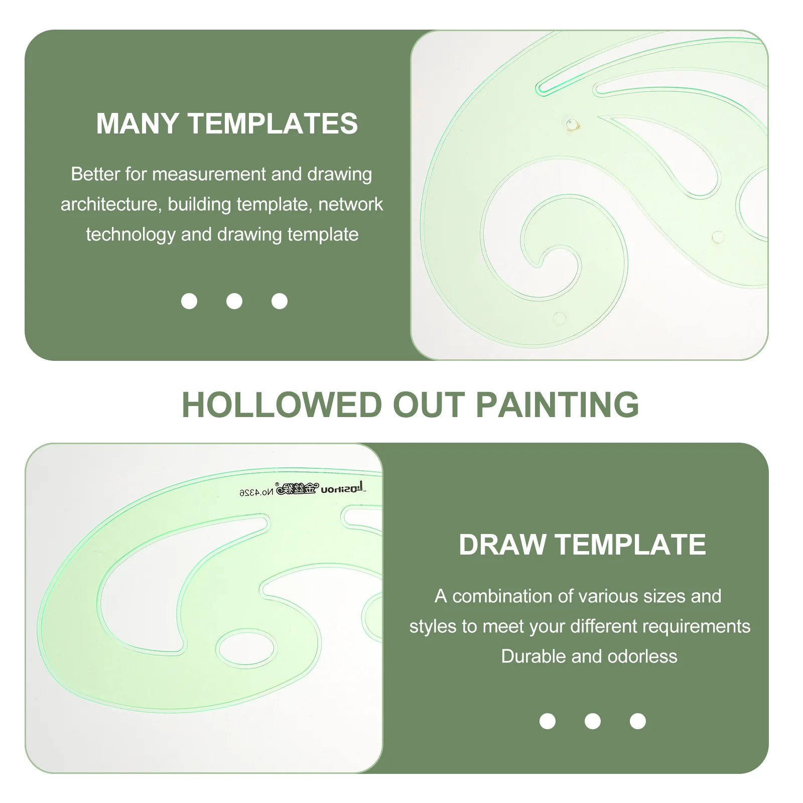 

6pcs Geometric Drawing Rulers Hollow Measuring Templates Drafting Tools For Artists Architects Students Diy Painting Mold Set