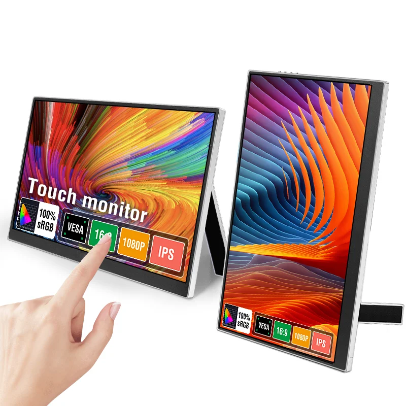 14-дюймовый портативный монитор с сенсорным экраном, второй дисплей USB C и HDMI для ноутбука, ПК, Mac, телефона, PS5, Xbox, Switch