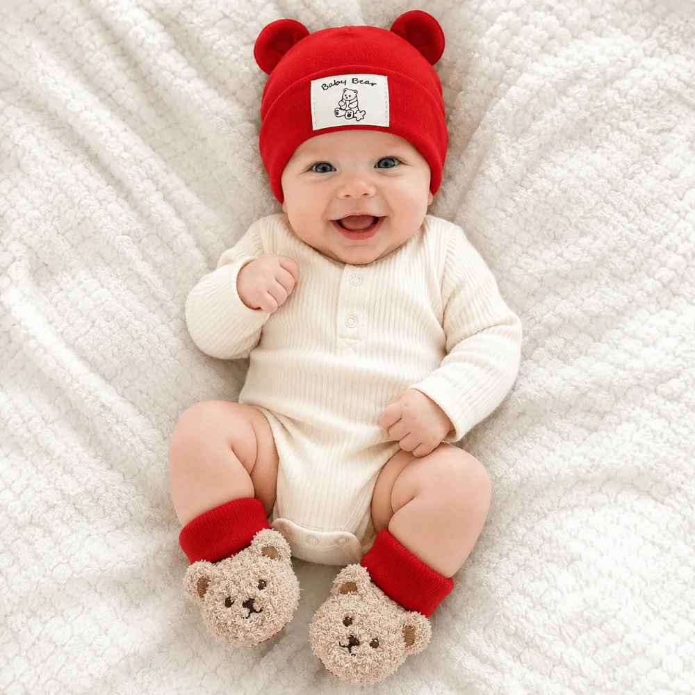 Baby Hat Beanie - Set 2 Pezzi: Cappellino e Calzini