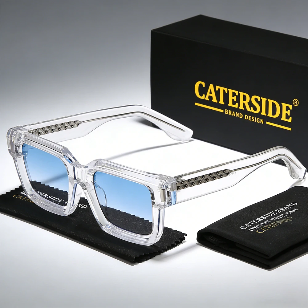 CATERSIDE Neue Herren-Sonnenbrille im Punk-Design, quadratischer Rahmen, Vintage-Sonnenbrille für Damen, Party- und Reisebrille, ideales Geschenk