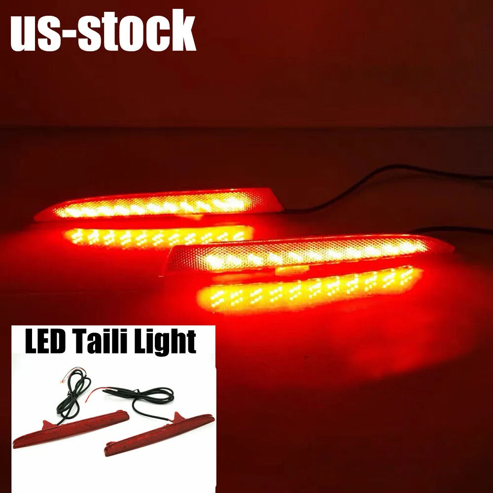 

2x Reflector Red LED Fog light Brake Tail Light For 17-22 Honda Civic Hatchback