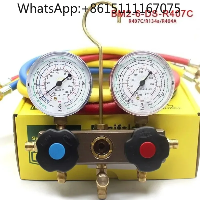 REFCO BM2-6-DS Manifold Gauge Air Conditioner Refrigerant Charging Gauge R407C R134a