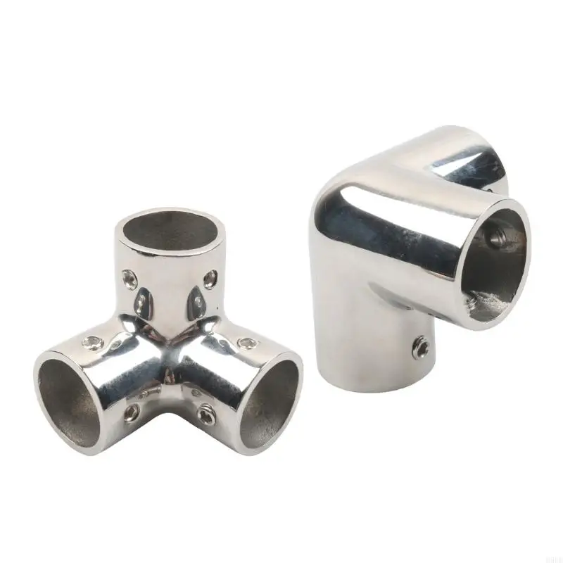Handrail Corner Fitting Tees Connector for Marine Tubes 316 Stainless Steel Joint with Screw Tightening Design for H9EE