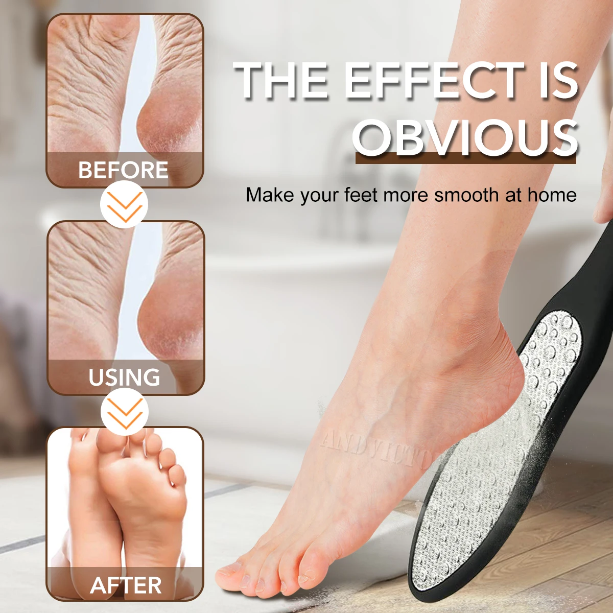 1Pcs Double Sided Pedicure Tool Professional Foot File Callus Remover Rasp Scrubber For Dead Skin Heel Used on Wet and Dry Feet