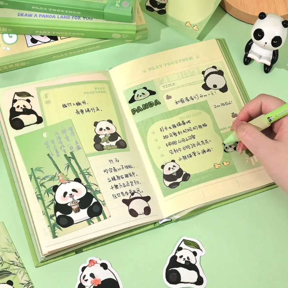 caderno estetico com design panda para voltar as aulas notebook com um tamanho grande b6 01