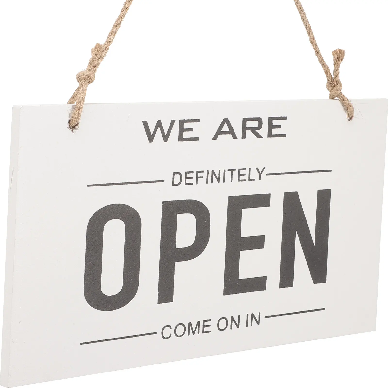 Open Closed Wooden Business Door Sign Double Sided Rustic Hanging Sign with Hemp Rope for Cafe Store Open Signs for Business
