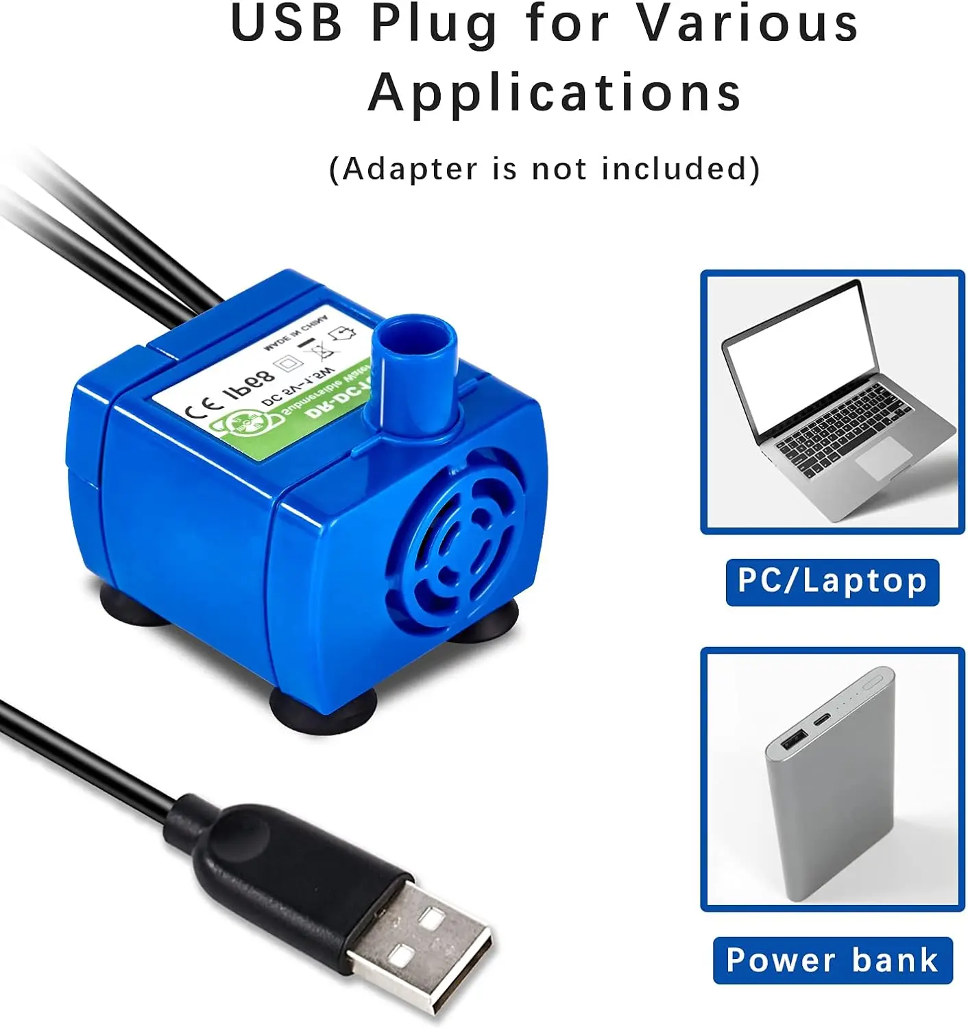 1S@Water Pump for Cat Water Fountain Replacement Motor with LED Blue Light for Pet Dog Water 1Dispenser USB Plug Pet Accessories