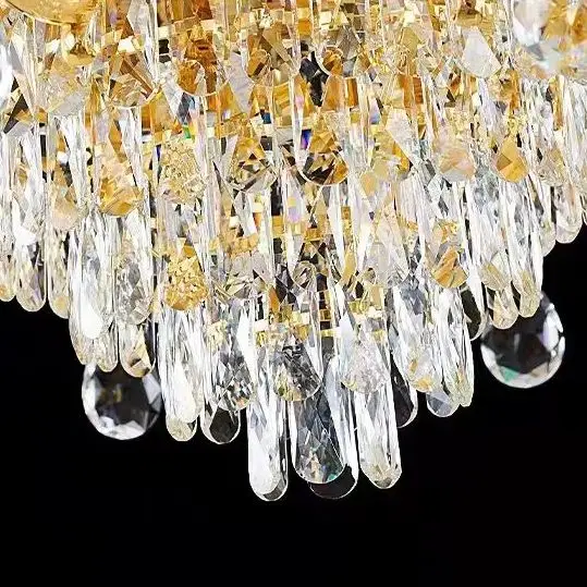 Luxury Crystal Pendent Lamp LED European Living Room Restaurant Bedroom Villa Hotel Duplex Staircase Chandelier