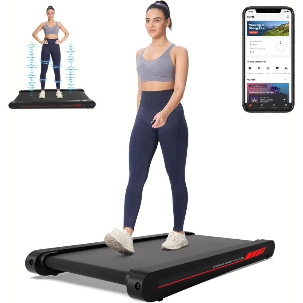 Walking Vibration Pad with APP, 3 in 1 Under Desk Treadmill, 2.5HP Low Noise Walking Treadmill Pad with Remote Control