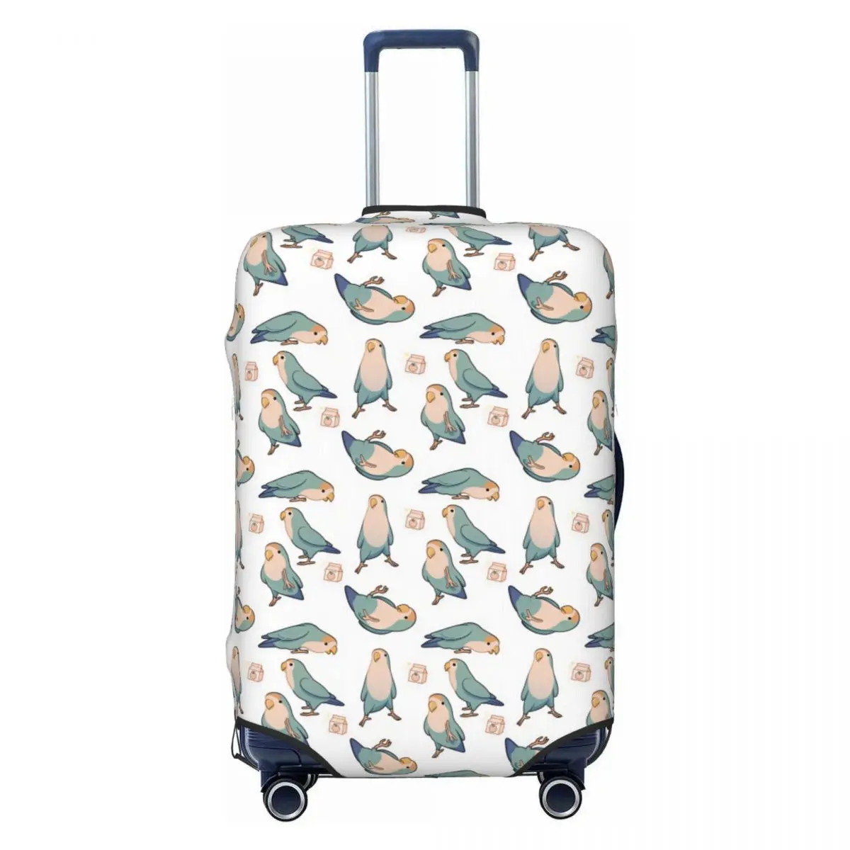 Mint Lovebird Cartoon Suitcase Cover Cruise Trip Flight Useful Luggage Accesories Protection