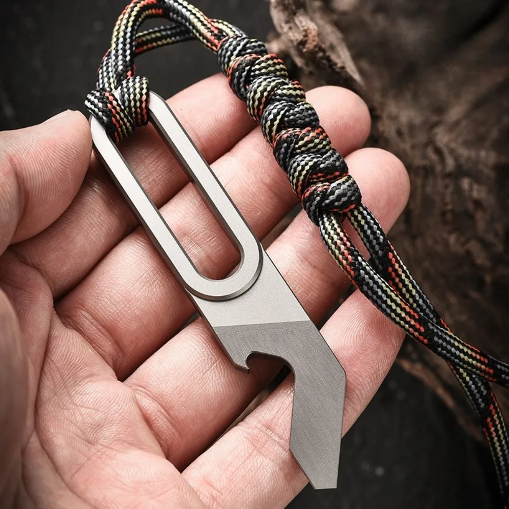 Titanium Alloy EDC Multi-Tool Keychain - Mini Crowbar, Bottle Opener & Box Cutter for Outdoor/Camping Survival view 6