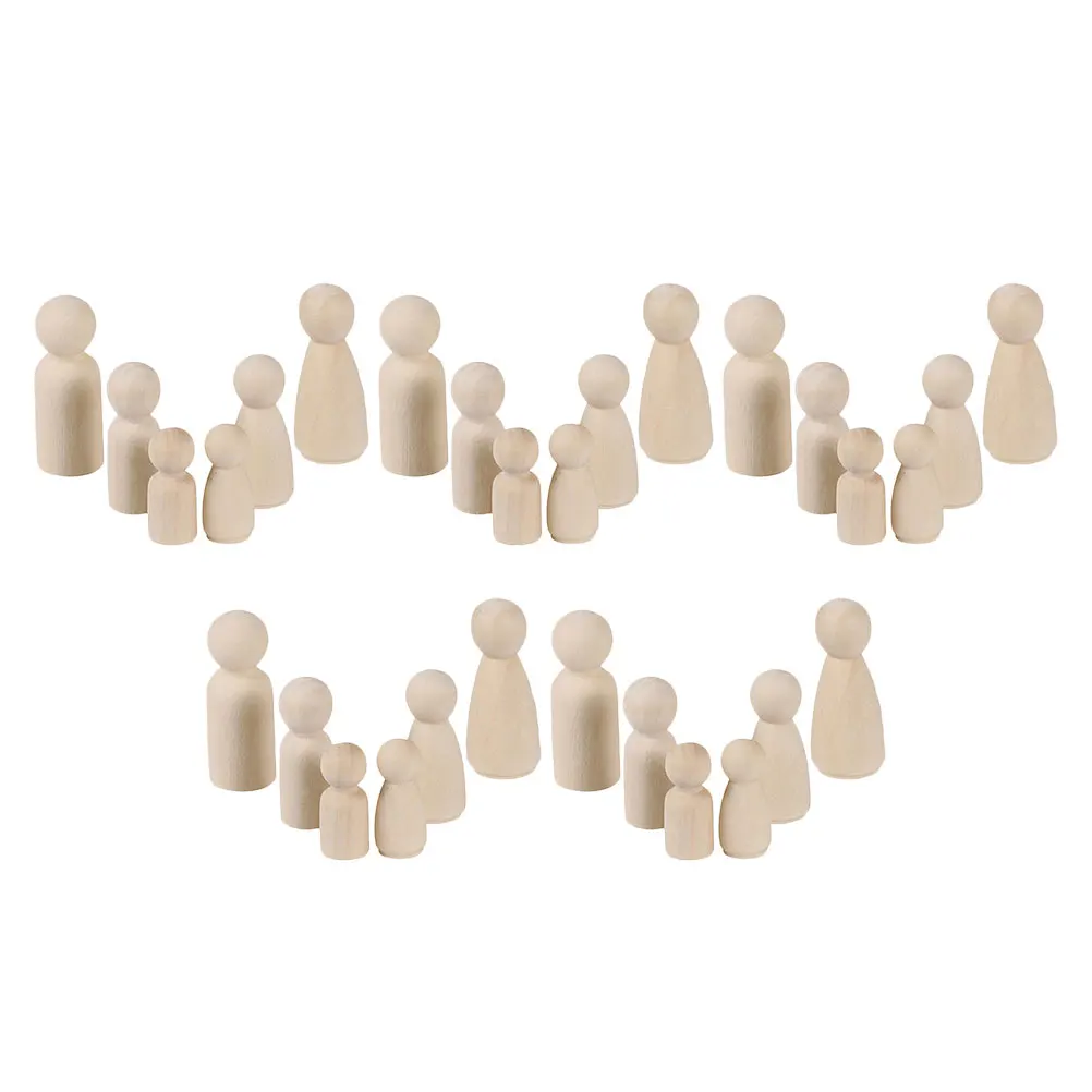 

30pcs Wooden Unfinished Craft Projects DIY Drawing Puppets Kids Toys Eco Friendly Smooth Surface Art Brain Coordination