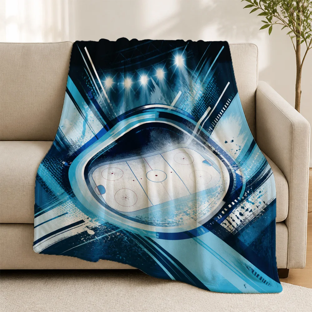 Sports Basketball Court Throw Blanket for Sofa Home Decor Blue Abstract Athletic Couch Throw Cover Living Room Accent Gift