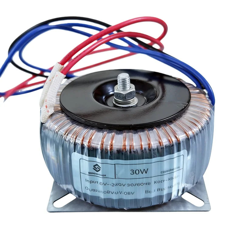 Transformador toroidal de cobre puro de 30W, 110V 220V 230V 240V a 6V 9V 12V 15V 18V 24V 30V 36V 48V 60V para amplificador de audio