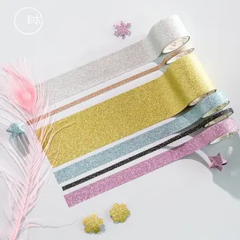 빛나는 다채로운 도금 와시 테이프 접착 테이프, DIY 스크랩북 스티커 라벨 마스킹 테이프, 팩당 6 개 
