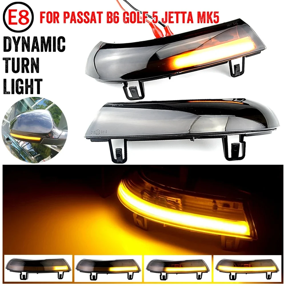 Dynamic Blinker Turn Signal LED Mirror Light Indicator for GOLF 5 -GTI Plus MK5 Jetta Passat B6 B5.5 Variant EOS Sharan