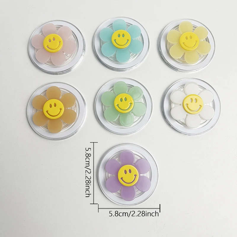Korean Sunflower Happy Expression Cute Phone Stand for Magsafe Magnetic IPhone Samsung Safe Ring Finger Expanding Holder Bracket