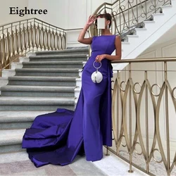 Eightreeg Purple Saudi Arabia Evening Dresses Mermaid Fashion Backless Stain Formal Robes De Soirée Party Dress Vestidos De Gala