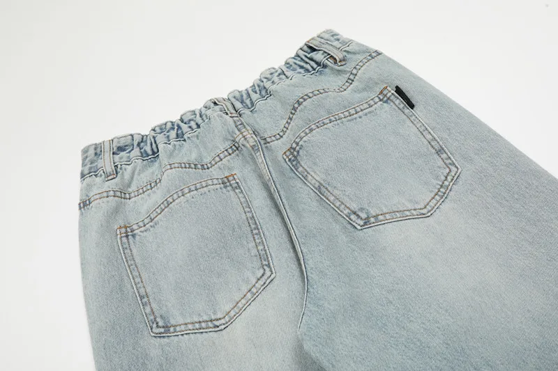 2026 Neue Mode Patchwork Retro Washed Baggy Herren Schlagjeans Hip Hop Gerade Damen Vintage Denim Hosen Pantalon Homme – Detail 17