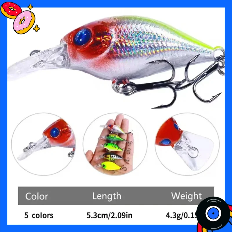 5Pcs Crankbait Rock Fish Bass Fishing Lure Set 4.4g 5cm Artificial Baits Topwater Crank Wobblers For Pike Crankbaits Fishing