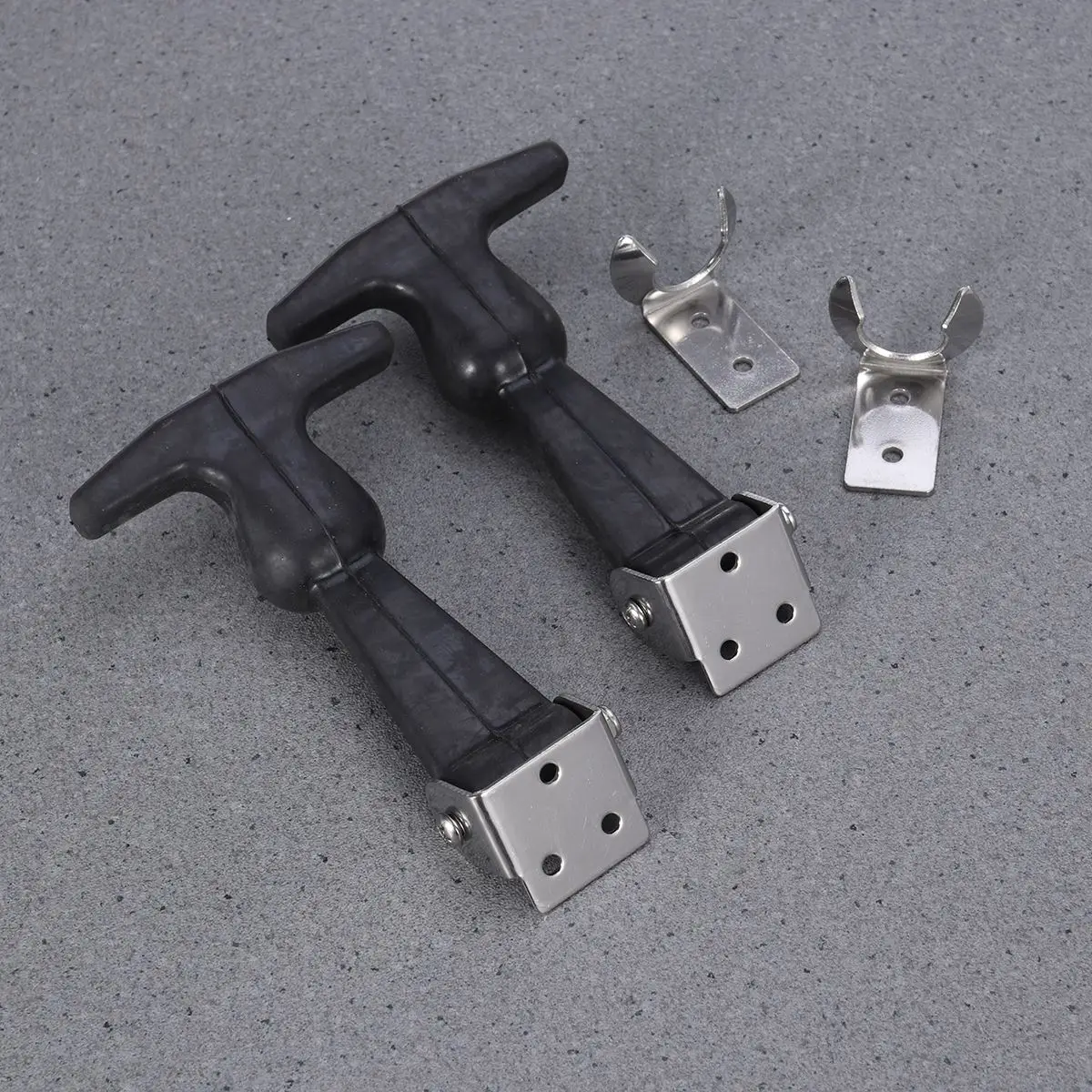 2pcs Flexible T-Handle Draw Latches Stainless Steel T-Handle Hasp For Cart And Tool Box Stainless Steel Rubber Buckle