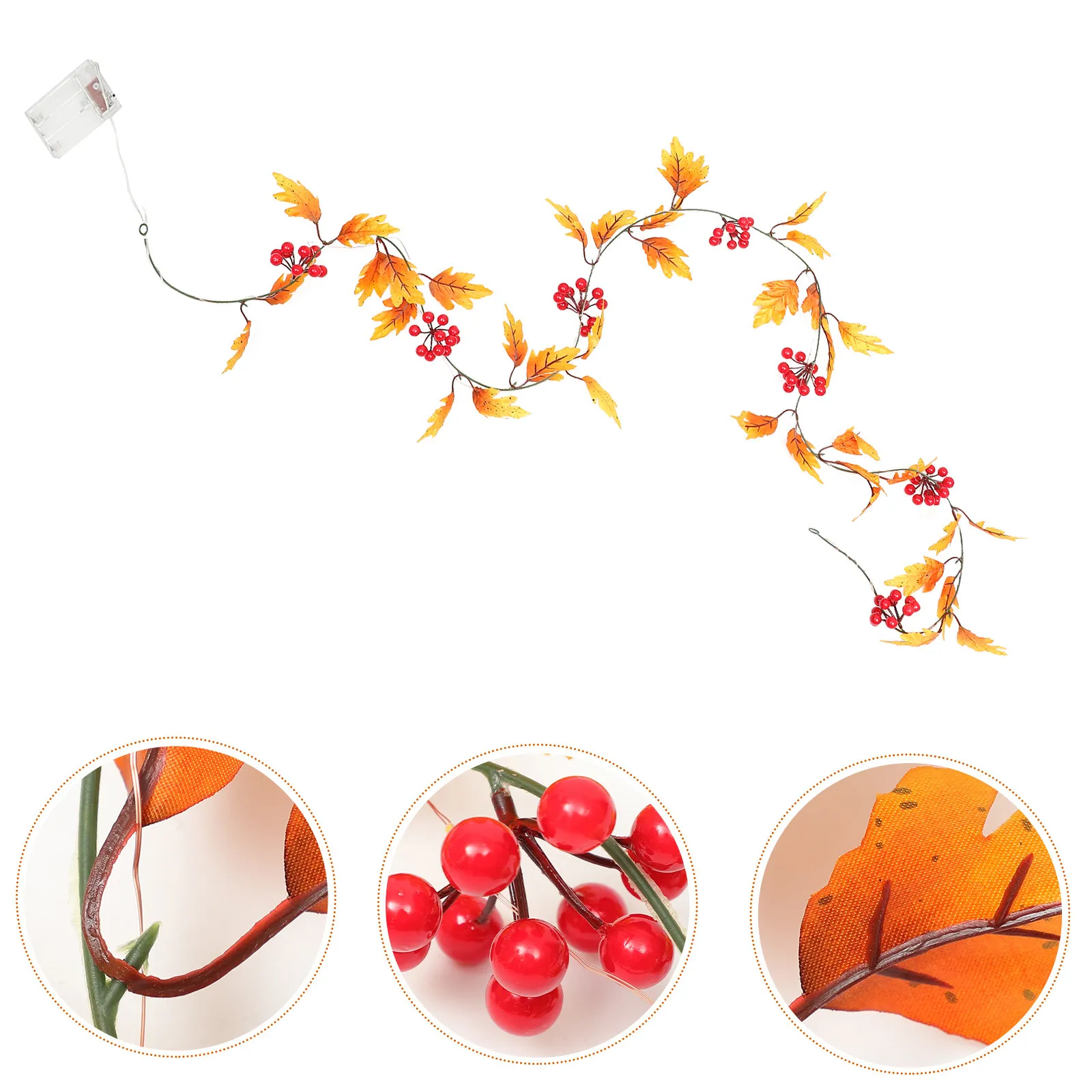 

20LED 2 Meters Maple Leaf String Light Realistic LED Fall Decorations Thanksgiving Party Leaf Garland Bedroom Decor Halloween