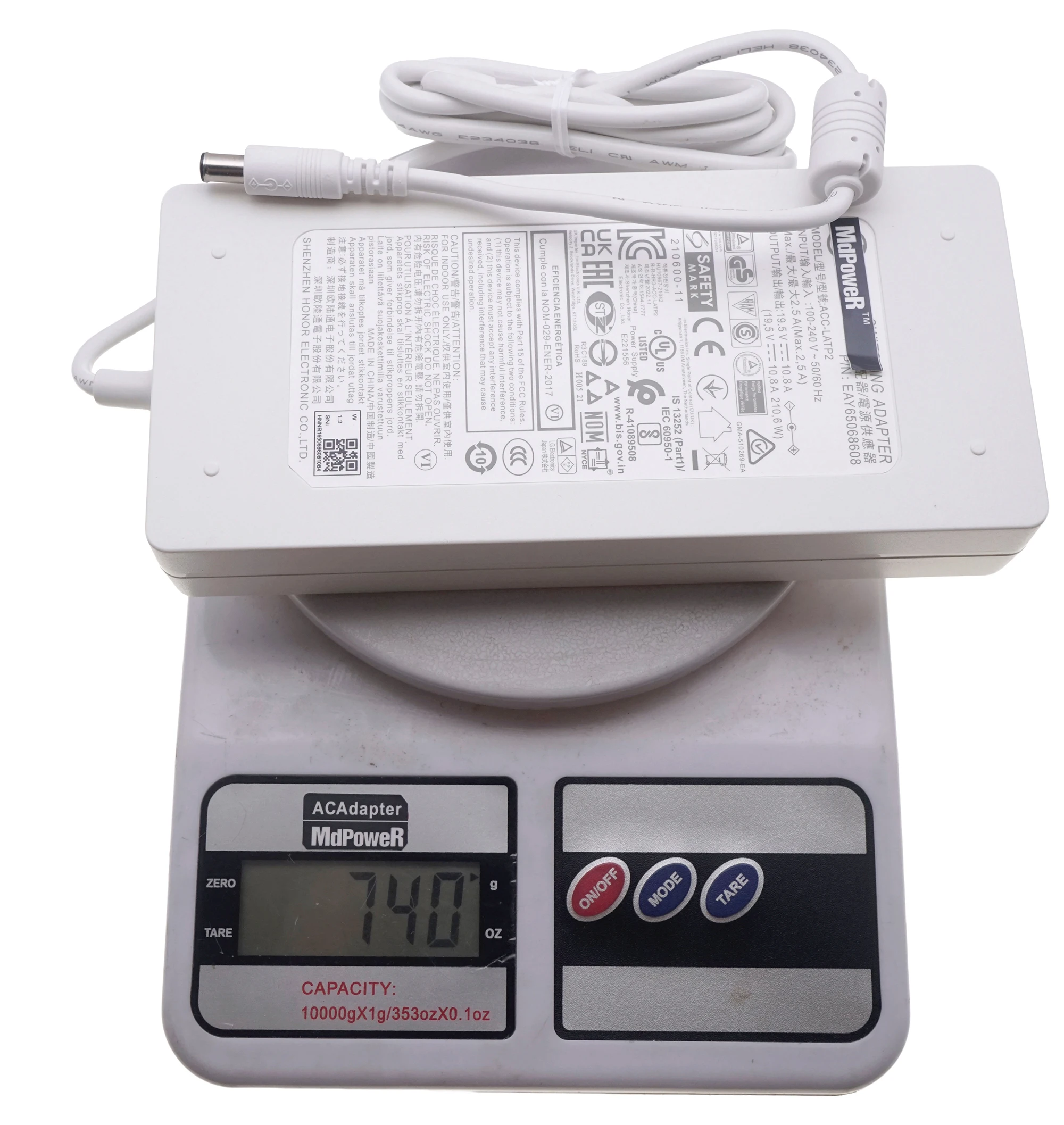 

For LG 34WP88C-B 27UP850-W 27" 4k LED Monitor Power Supply ACC-LATP1 EAY65068604 EAY65068601 19.5V 10.8A AC Adapter OEM